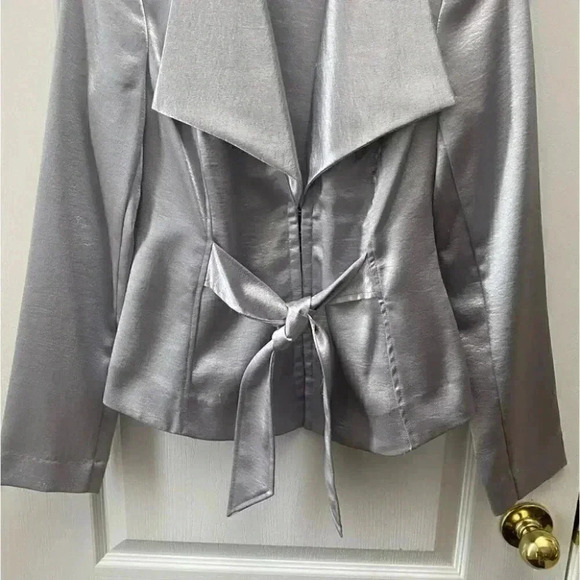 Le Chateau Silver Metallic Satin Blazer Sash  Belt Size Small - Picture 9 of 17